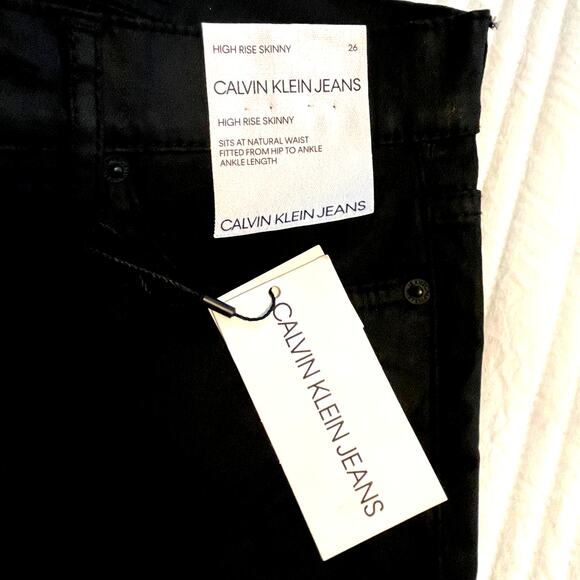 Calvin Klein Jeans, Size 26, Black High-Rise Skinny Jeans - Picture 6 of 11